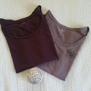 🍁SALE LOFT Scoop Neck Tee's ☆ Lot of 2